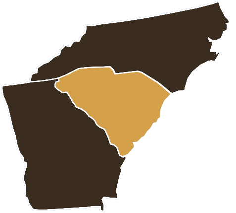 Service area — SC (highlighted), NC, GA